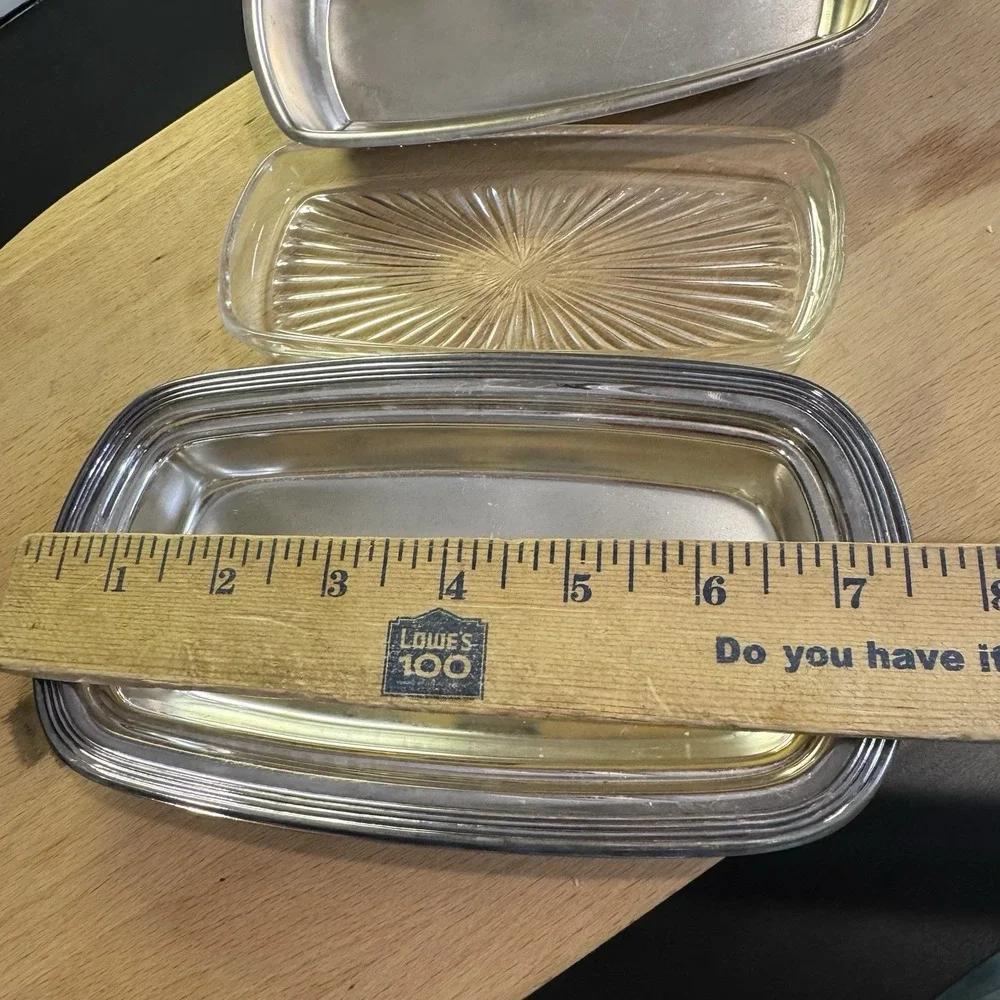 Silver Plated‎ Butter Dish Glass Insert FB ROGERS SILVER CO 1998 Trademark